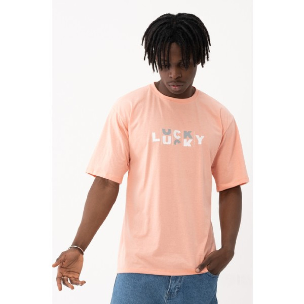 West Kombin Pembe Lucky Baskı Oversize Tshirt Erkek T-shirt Fiyatı