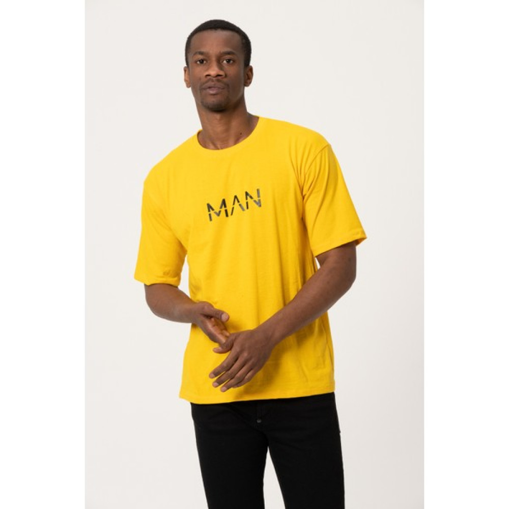 West Kombin Sarı Man Baskı Oversize Tshirt Erkek T-shirt Fiyatı