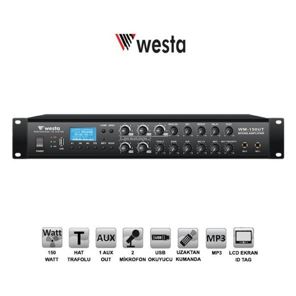 Westa Mixer Anfi Trafolu 6 Bölge 150W Usb/mp3/uk Westa WM-150UT Oto Boyaları Fiyatı