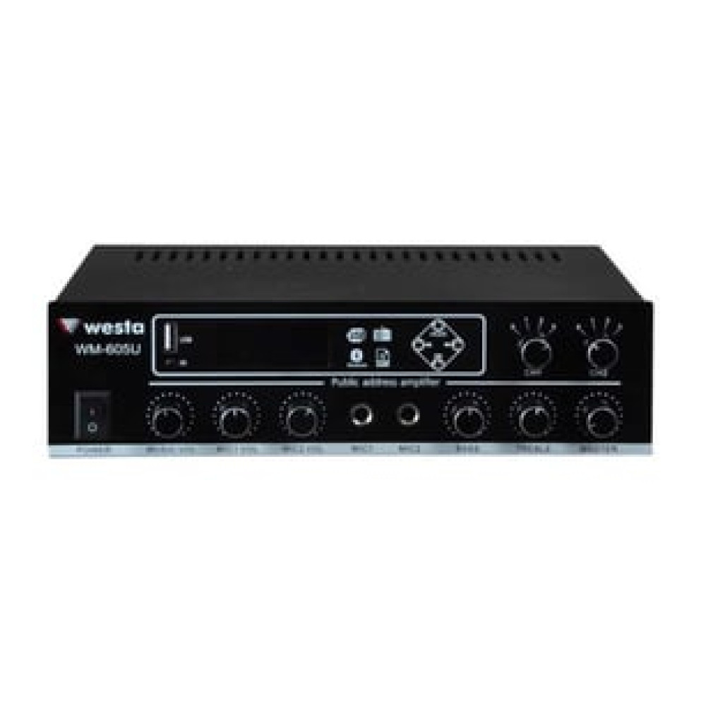 WESTA WM-605U 2 BÖLGELİ 2 MİK GİRİŞLİ 100 WATT TRAFOLU ANFİ Ev Sinema Ses Sistemi Fiyatı