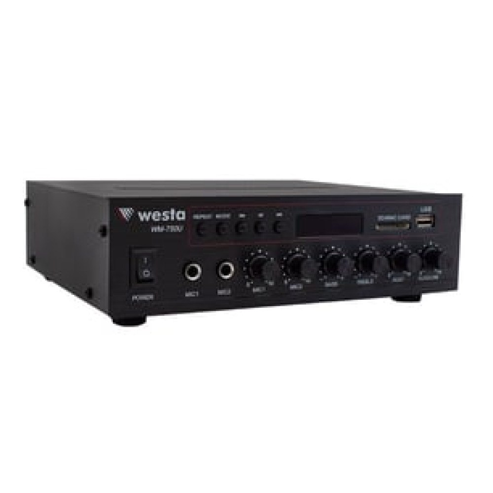 WESTA WM-750U 80W MİNİ 100V/70V/4-16 OHM USB/SD/BLUETOOTH/ UK-2 MİK.GİRİŞ TRAFOLU ANFİ Ev Sinema Ses Sistemi Fiyatı