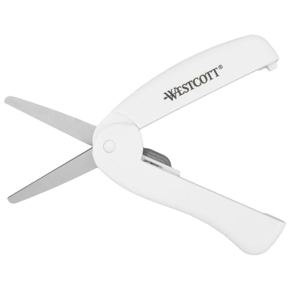 Westcott Travel Safe Folding Scissors, TSA Compliant and Portable, Durable Titanium Bonded Blades for Travel, Crafting and Sewing
