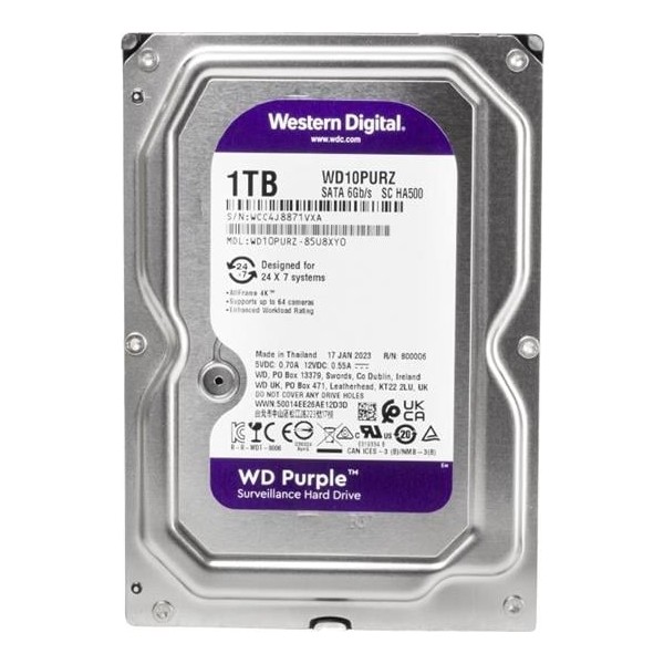 Western Digital Purple WD10PURZ 1 Tb Sata 6gb/s 7-24 Güvenlik Harddisk Sabit Diskler Fiyatı