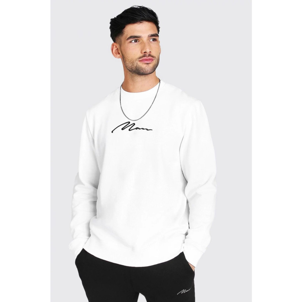 westkombin Beyaz Oversize Erkek Sweat E-man S Beden Bayan Sweatshirt Fiyatı