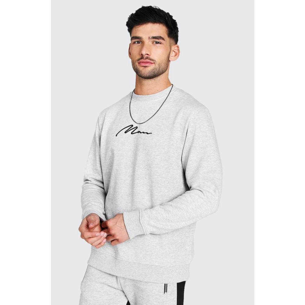 westkombin Gri Oversize Erkek Sweat E-man L Beden Bayan Sweatshirt Fiyatı