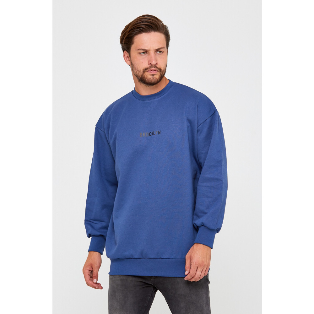 westkombin Indigo Sweat Brooklyn Baskılı Overisize XL Beden Bayan Sweatshirt Fiyatı