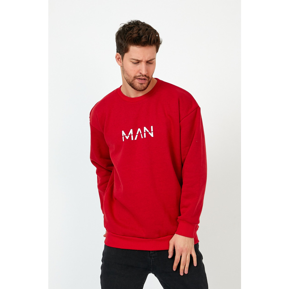 westkombin Kırmızı Oversize Erkek Sweat Man L Beden Bayan Sweatshirt Fiyatı