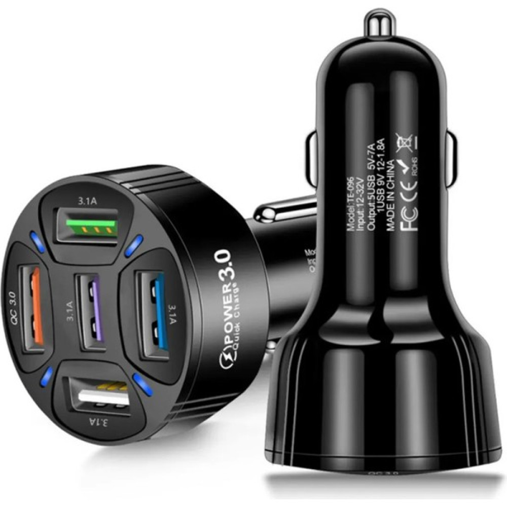Westus 5 Girişli 35W Çoklu Çakmaklık Oto Araç Hızlı Şarj Aleti Qc 3.0 USB Siyah Cep Telefonu Araç Kiti Fiyatı