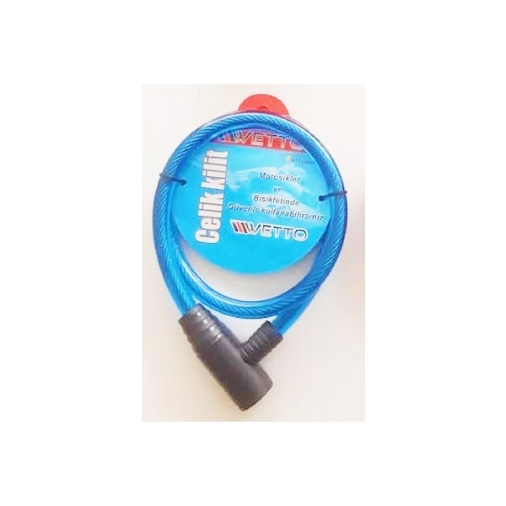 Wetto 12*80 cm 2 Anahtarlı Çelik Wetto Bisiklet Kilit Bisiklet Aksesuarları Fiyatı