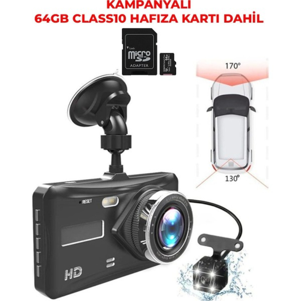 Wevolt MB-300 1296P 4" IPS Dokunmatik Ekran Araç Içi Çift Kamera Gece Görüşlü. Araç Kamera. Hafıza Kartlı. Oto Görüntü Sistemleri Fiyatı
