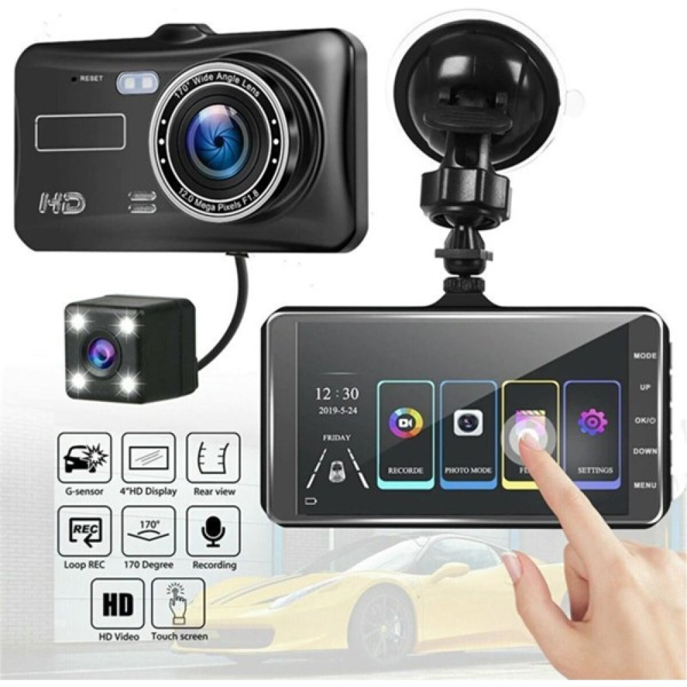 Wevolt MB-300 1296P 4" IPS Dokunmatik Ekran Araç Içi Çift Kamera Gece Görüşlü. Ön ve Arka Araç Kamera. Oto Görüntü Sistemleri Fiyatı