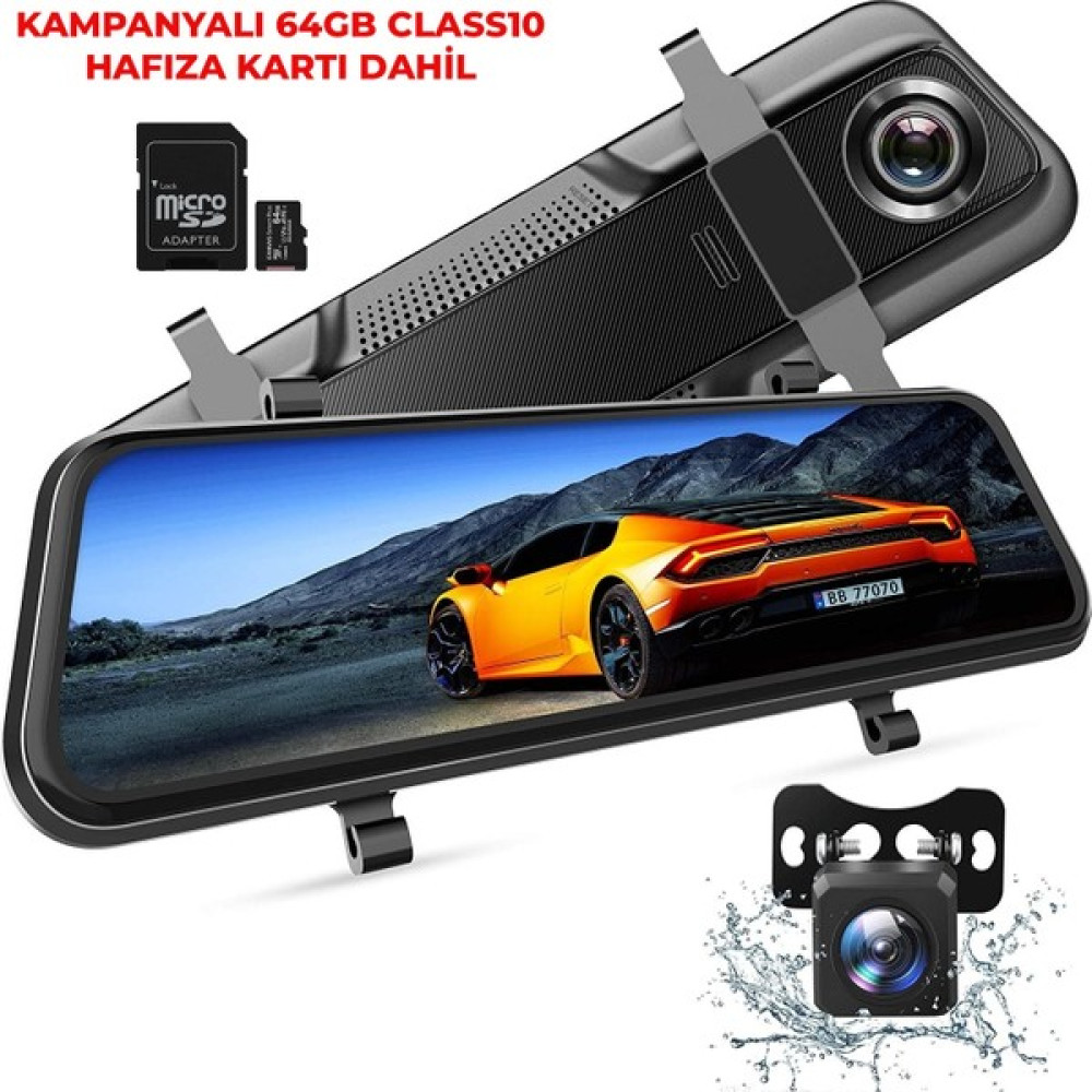 Wevolt MB-500 10" 2,5d Class Dokunmantik Ekran Araç Içi Çift Kamera Gece Görüşlü. Araç Kamera.hafıza Kartlı(Türkçe Menü+Gece Görüş.) Oto Görüntü Sistemleri Fiyatı