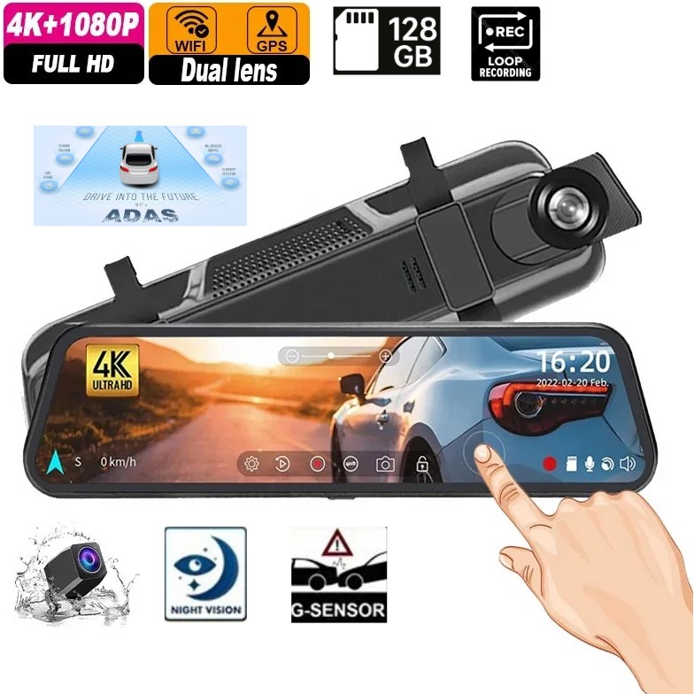 Wevolt Premium MB-5200 Çift Kameralı Araç İçi Kamera 4K Ultra HD 10 İnç Geniş Açı Gece Görüş Televizyonlar Fiyatı