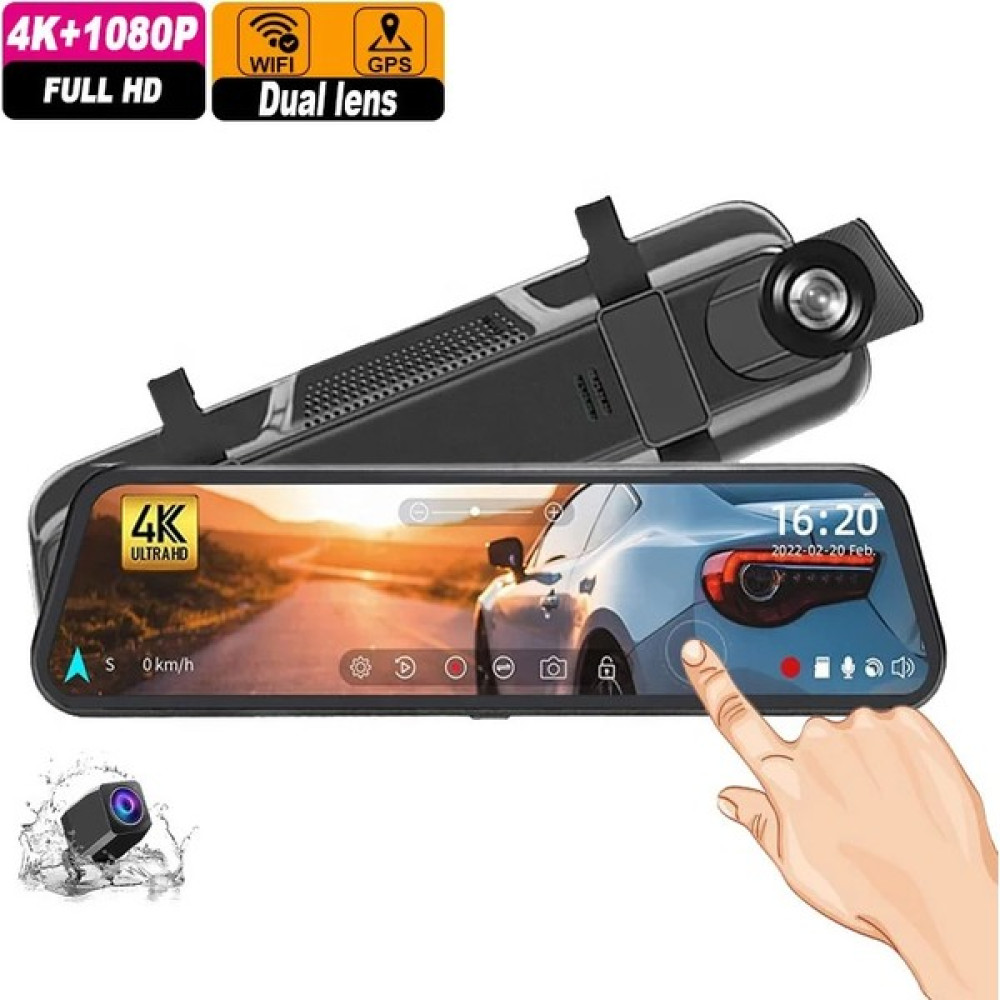 Wevolt Premium MB-5200 Wifi Ultra Hd 4K 10 Inç Ayna Kamera (Wifi+Gps+Türkçe Menü) Çift Kameralı Araç Kamera Oto Görüntü Sistemleri Fiyatı