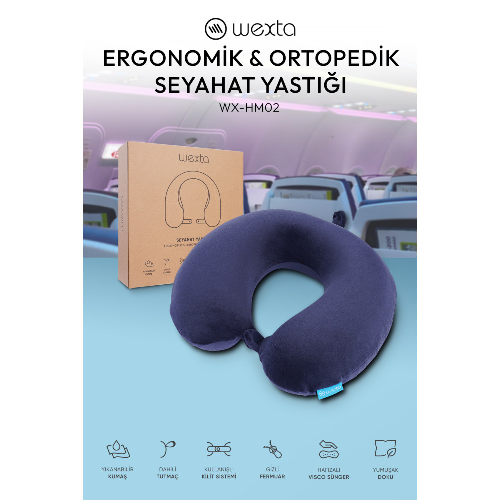Wexta Comfort Ortopedik Seyahat Yastığı Visco Boyun Yastığı Yastık Fiyatı