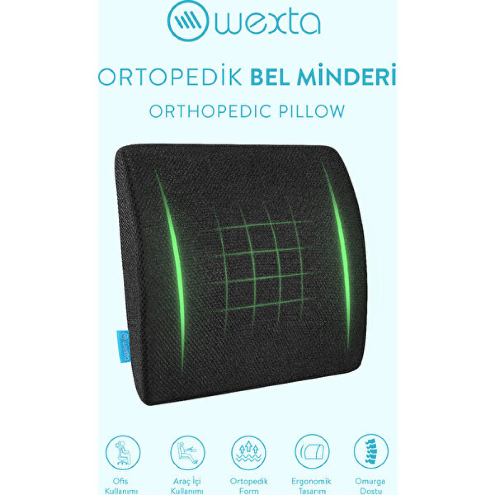 Wexta Ortopedik Bel Ve Sırt Minderi - Siyah Salon & Oturma Odası Tekstili Fiyatı