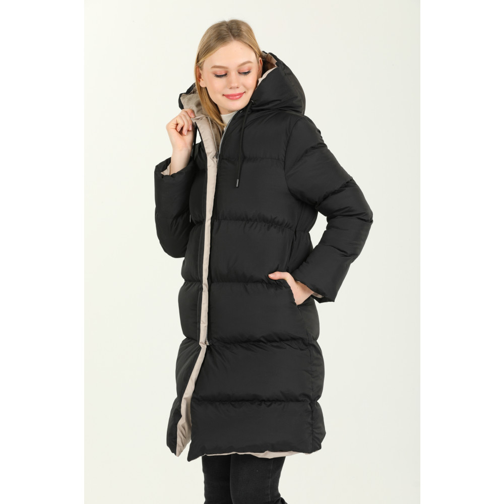 Weyeze Çift Taraflı Uzun Şişme Mont Ac-k50251lns XL Beden Bayan Mont Fiyatı