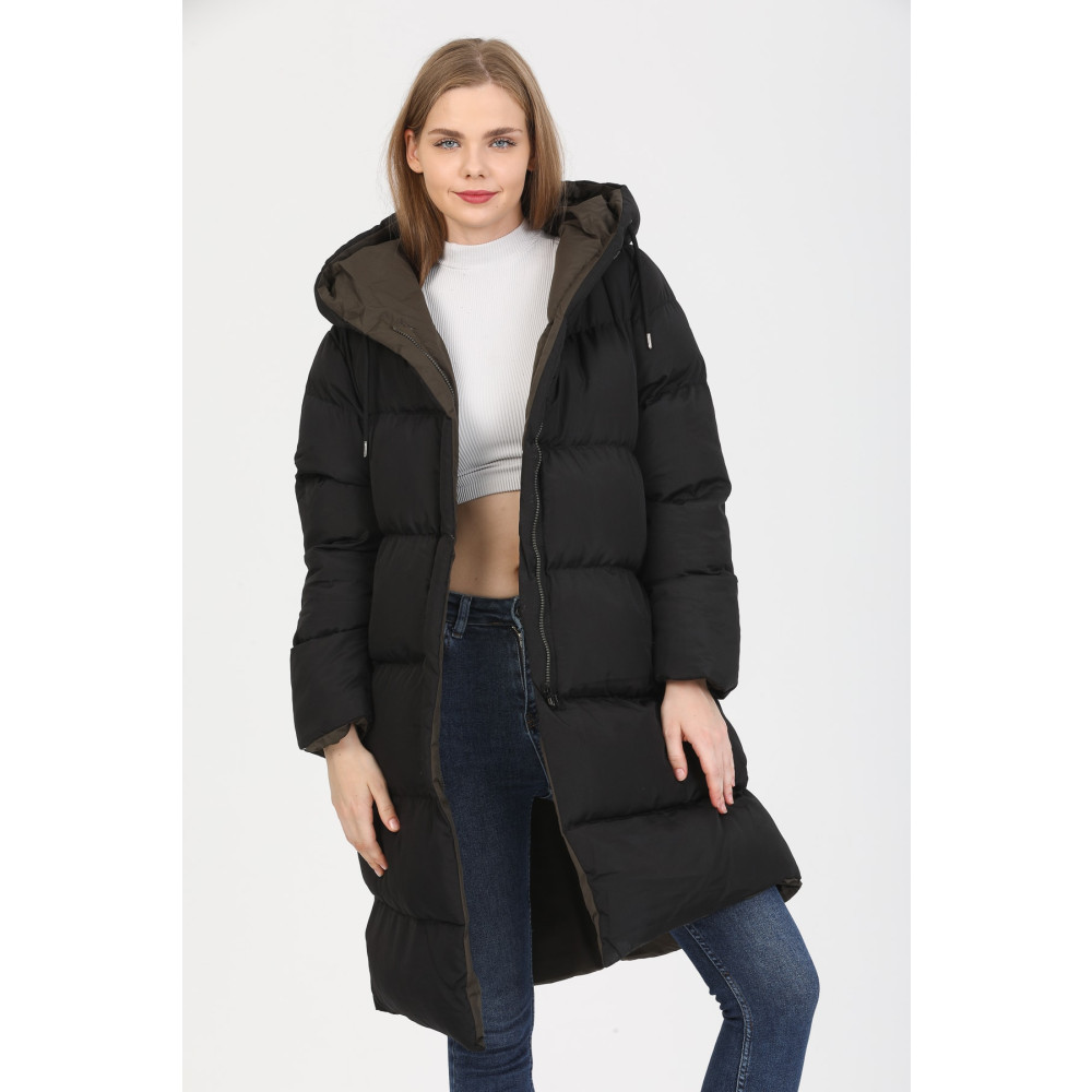Weyeze Çift Taraflı Uzun Şişme Mont Ac-k50251lns XS Beden Bayan Mont Fiyatı