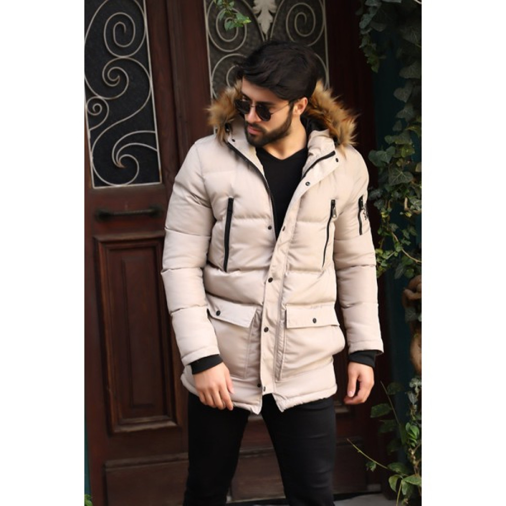 Weyeze Çıkarılabilir Kürklü Şişme Mont AB-K50082 Erkek Mont Fiyatı