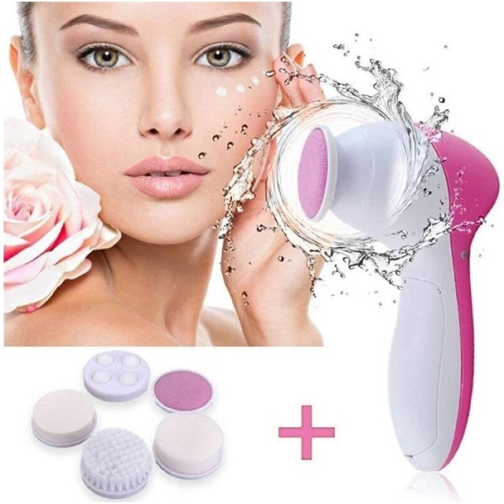 WHB 5 Başlıklı Yüz ve Cilt Temizleme, Peeling, Masaj ,siyah Nokta Temizleme Aleti - Pilli - Pembe Cilt & Yüz Temizleme Cihazları Fiyatı