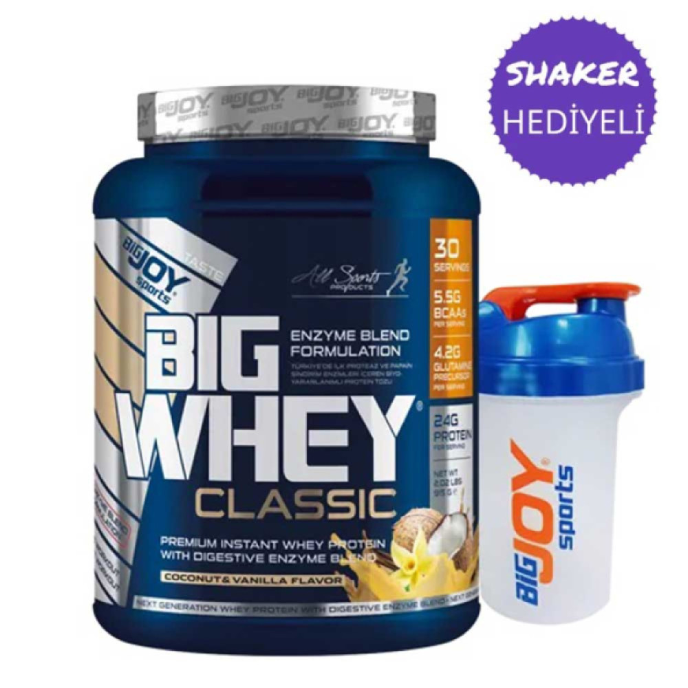 Whey Protein Big Whey Classic Protein Tozu 915G Hindistan Cevizi - Vanilya Aromali 30 Servis With Enzim Blend Protein Tozları Fiyatı