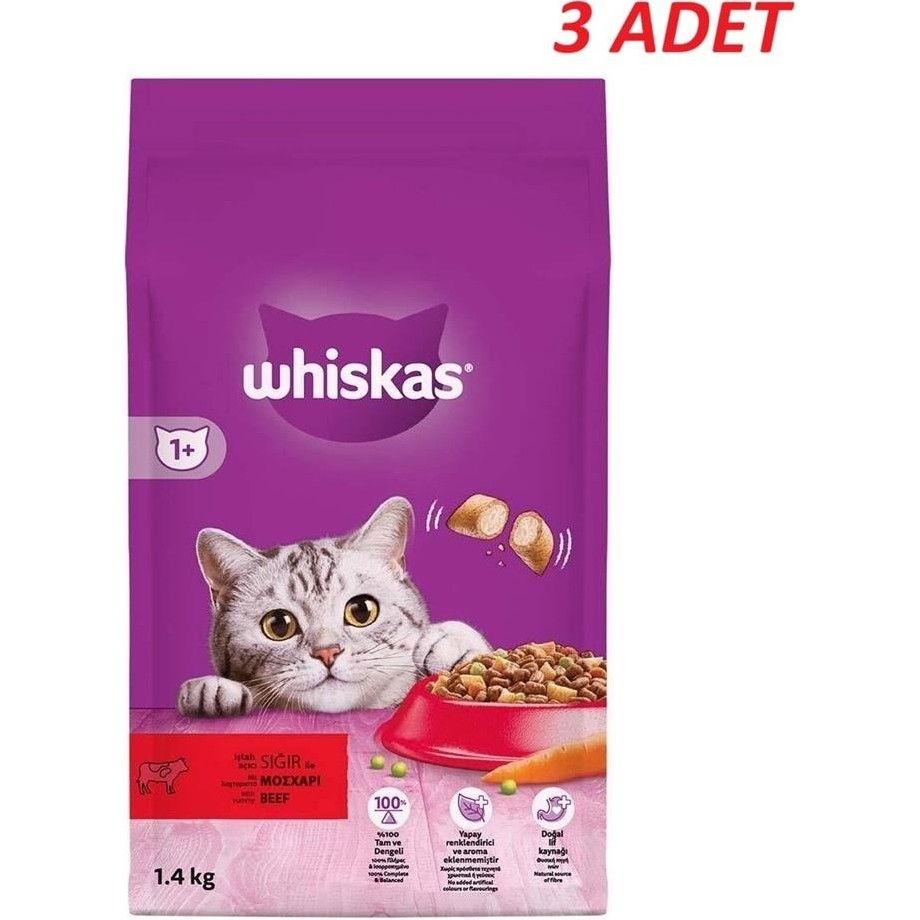 Whiskas Biftekli Kuru Kedi Maması 1,4 Kg*3 Adet Evcil Hayvan Ürünleri Fiyatı