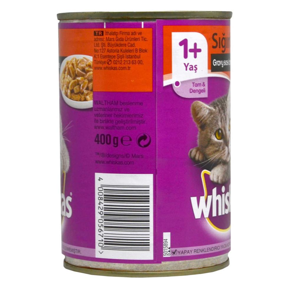 Whiskas Kedi Maması 400 gr Konserve Sığır Etli