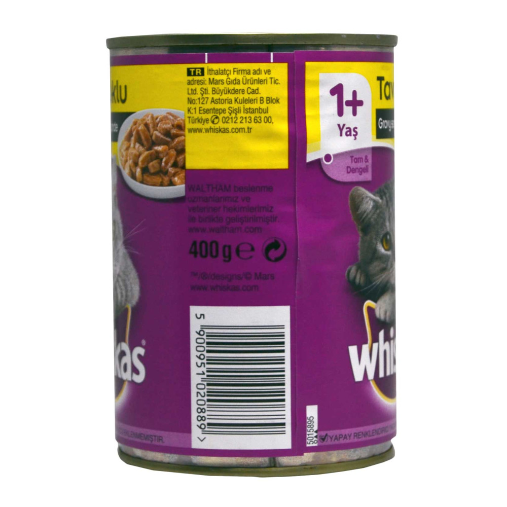 Whiskas Kedi Maması 400 gr Konserve Tavuk Etli