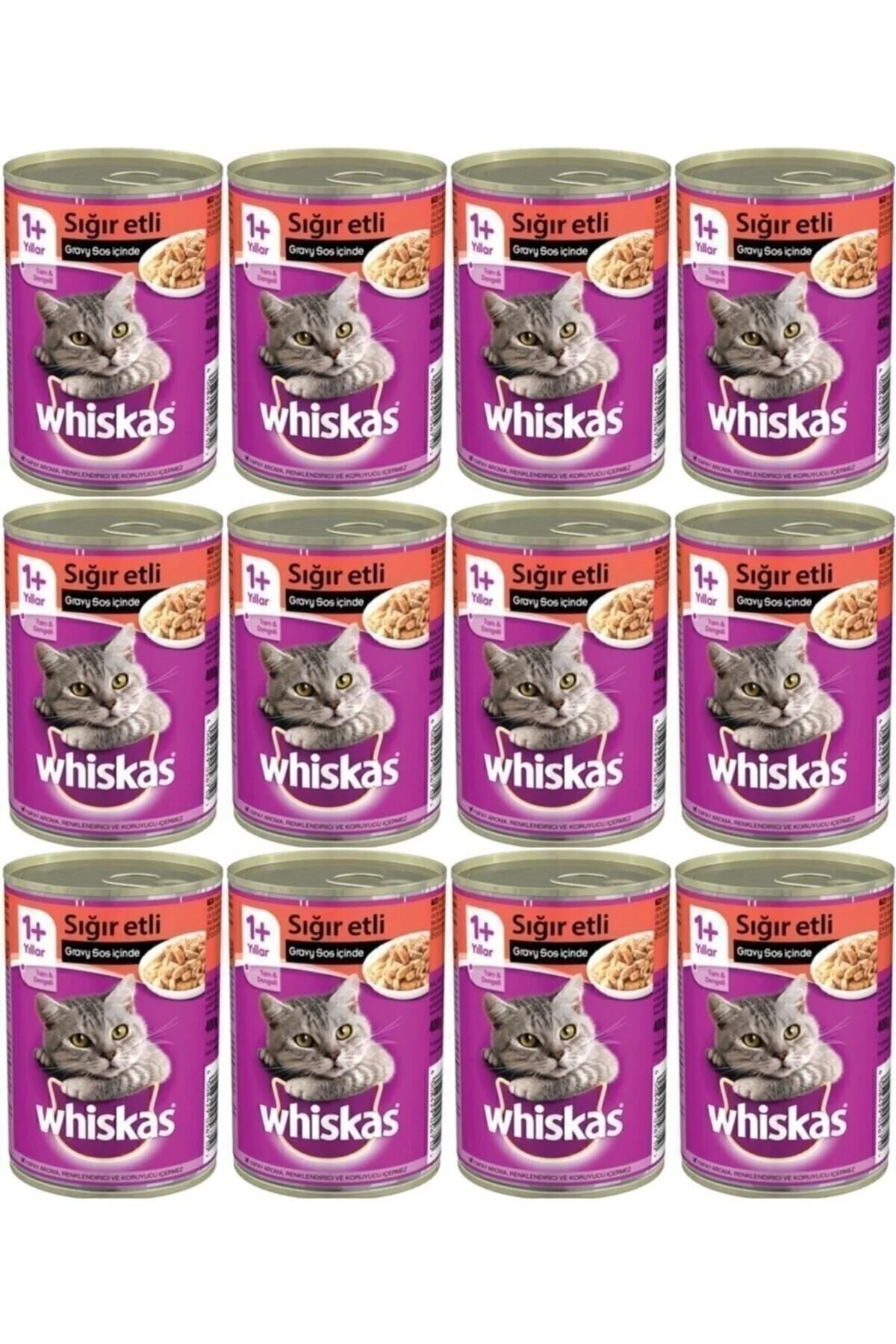 Whiskas Konserve Kedi Maması Biftekli 400 gr X 12 Adet" Evcil Hayvan Ürünleri Fiyatı
