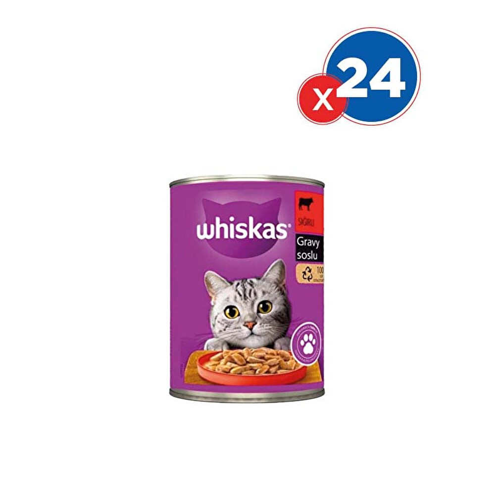 Whiskas Sığır Etli Konserve Kedi Maması 400 GrX24'lü Evcil Hayvan Ürünleri Fiyatı