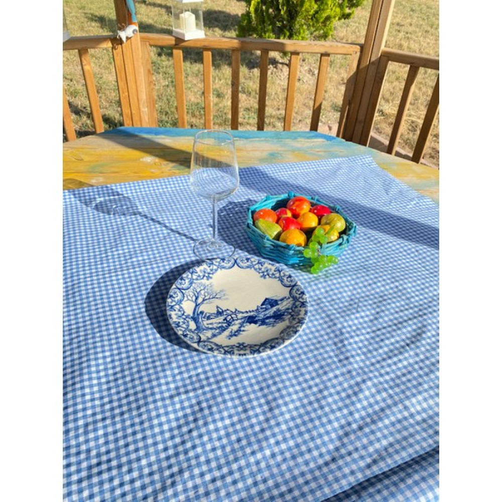 White Alamode Pötikare Mavi Masa Örtüsü - 80 x 80 cm Masa Örtüsü Fiyatı