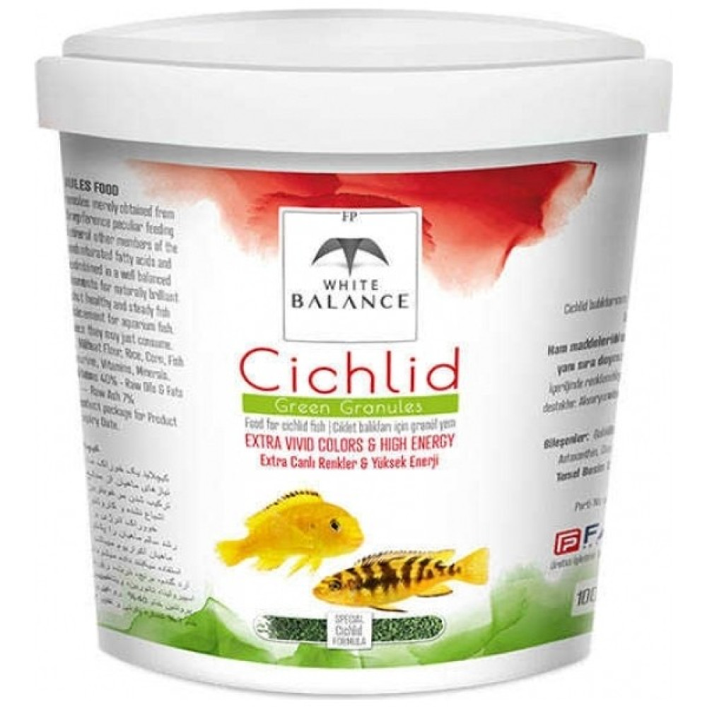 White Balance Cichlid Green Granules Bitkisel Ciklet Balık Yemi 3kg Kova Oto Boyaları Fiyatı