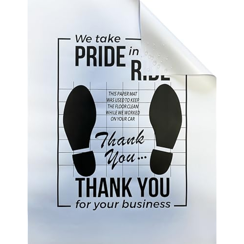 White Car Paper Floor Mats,100Pcs Vehicles Disposable Floor Pads,Temporary Cars Floor Protector,Automotive Mat Covers Protector,Detailing Detail Wash,Temporary Sticky 16x20inch