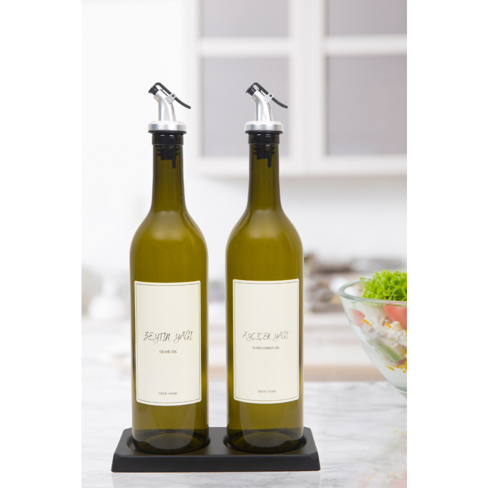 WHITE DEER Stantlı 2 Li 750 ml Yeşil Cam Yağdanlık Set Damlatmaz Akıtmaz Zeytinyağı Sıvıyağ Şişesi Yağlık Mutfak Gereçleri Fiyatı