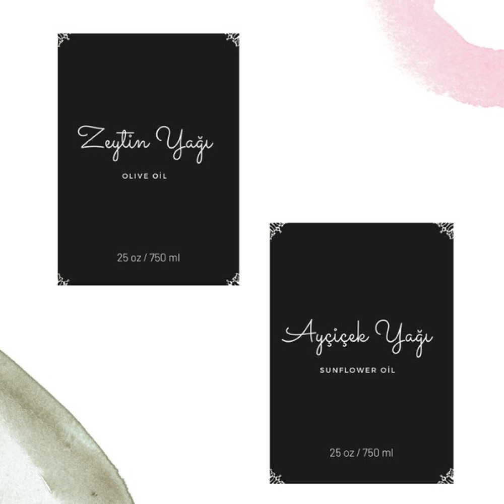 White Deer Sticker Etiket Suya Dayanıklı Şişe Etiketi Mutfak Düzenleyici Seti Zeytinyağı Sıvıyağı Ayçiçek Yağı Etiketi Siyah Etiket Fiyatı