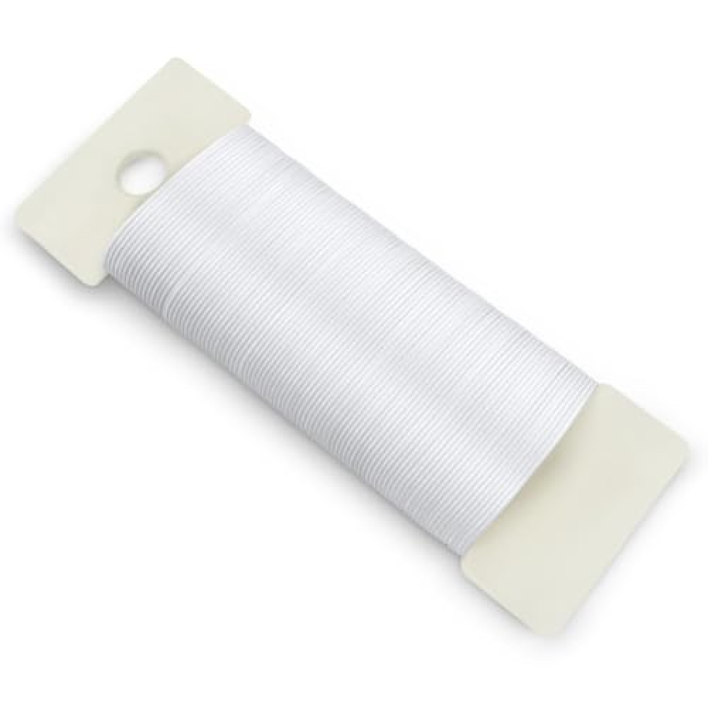 White Floral Wire, 38 Yards 114 Ft 22 Gauge Metal Wire for Crafts, Flexible Wreath Wire Flower Wire, Thin Craft Wire for Ornaments Ribbon Making DIY