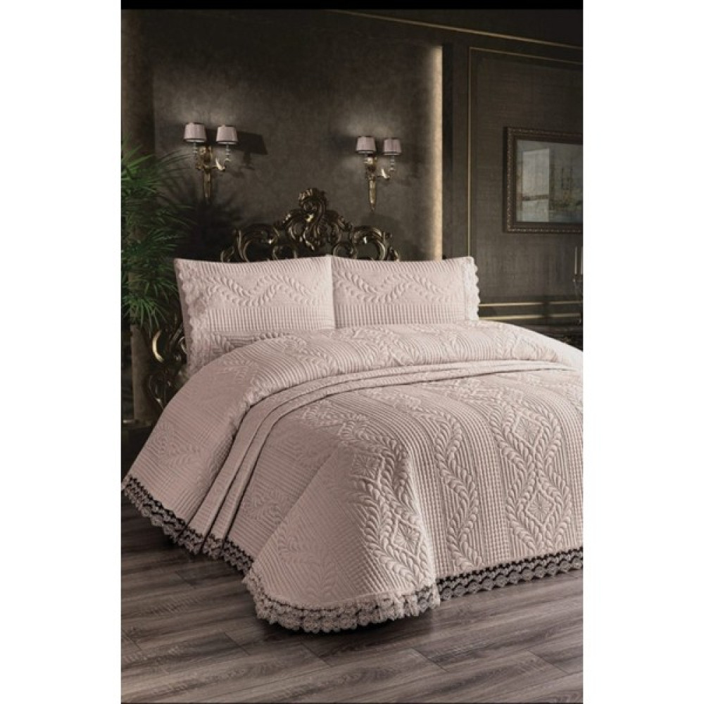 White Home Ozamhom 3 Parca Gupurlu Yatak Örtüsü - Cappuccino - 250 x 260 cm Yatak Örtüsü Fiyatı