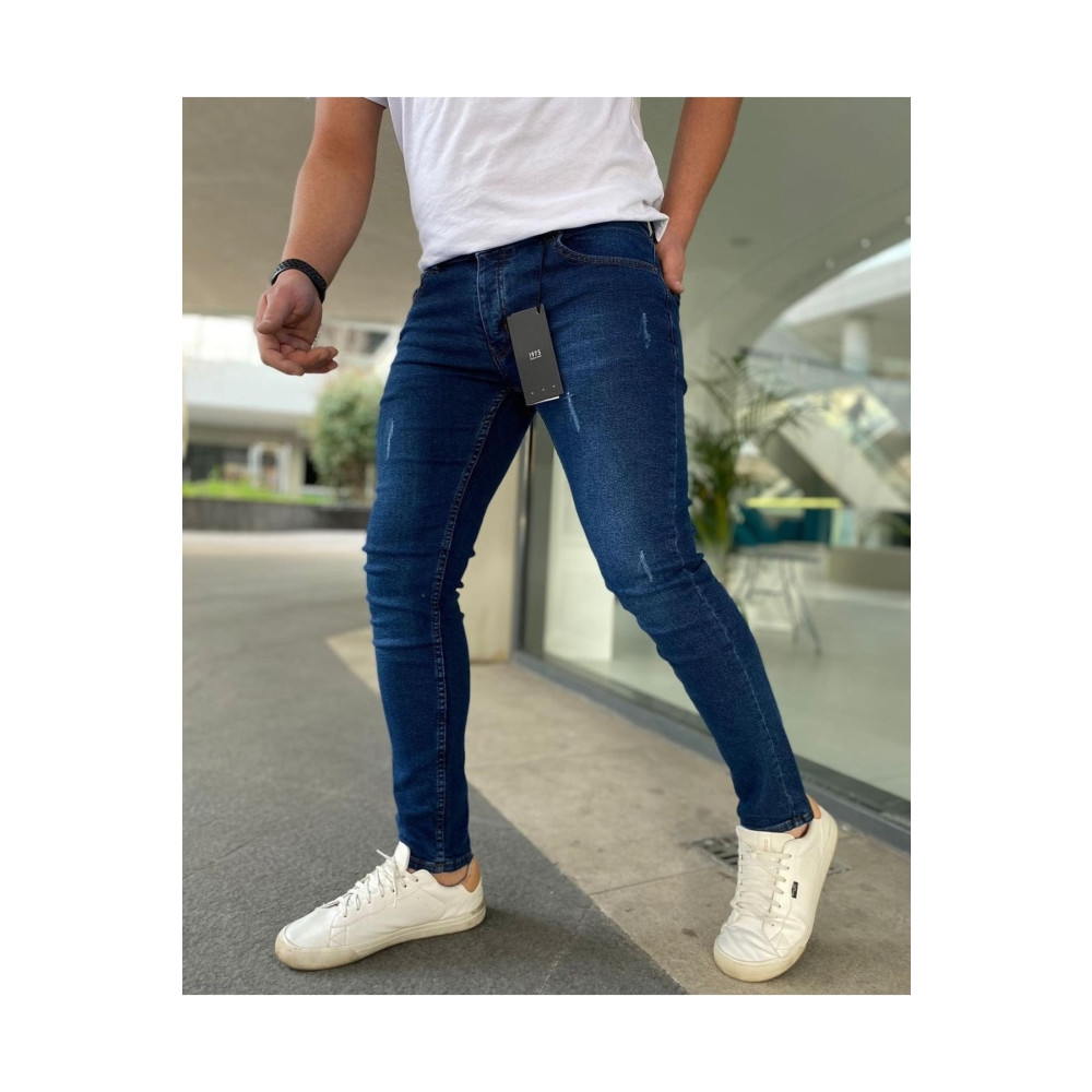 White İn White Out Skinny Fit Likralı Mavi Tırnaklı Erkek Pantolon 38 Beden Kadın Pantolon Fiyatı