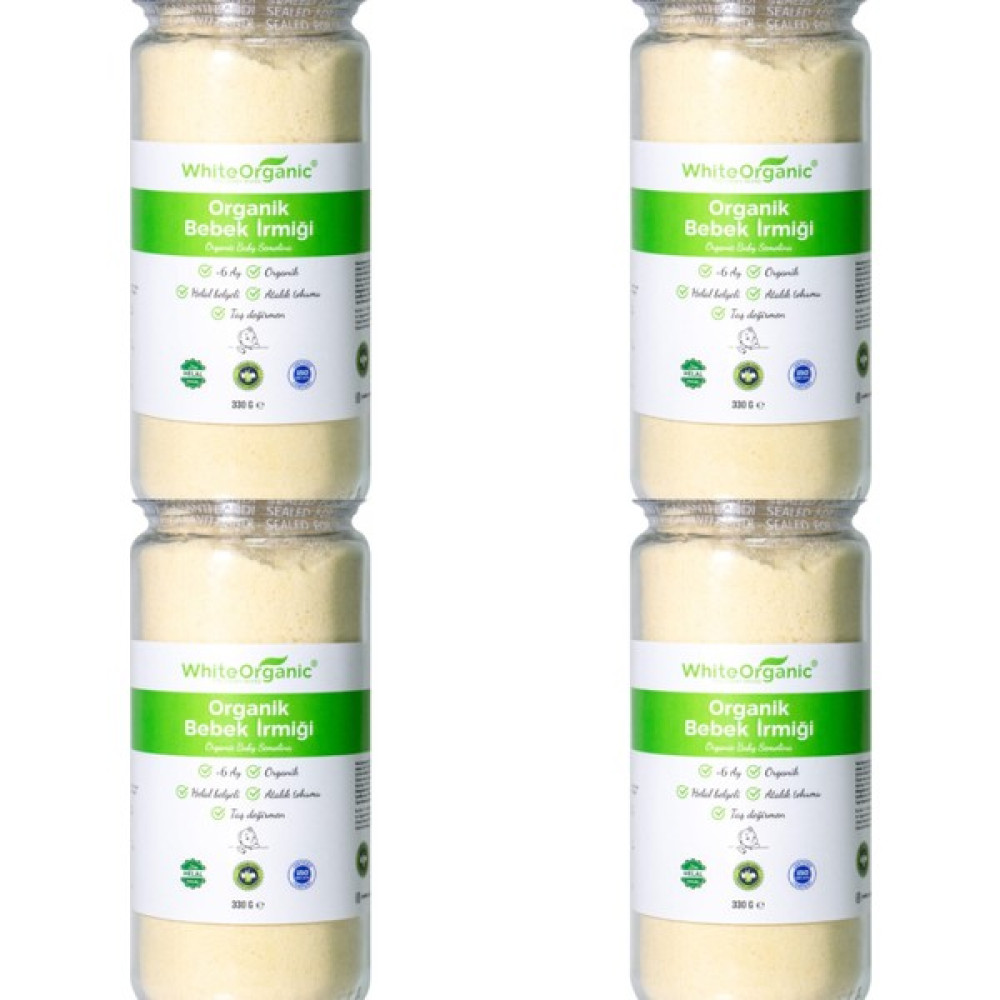 White Organic Organik Bebek Irmiği 330 gr +6 Ay 4'lü Set Taş Değirmen Bebek Ek Gıda Bebek Mamaları Fiyatı