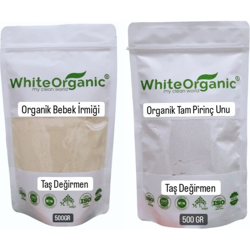 White Organic Organik Bebek Irmiği- Organik Tam Pirinç Unu Bebek Ek Gıda Seti +6 Ay Taş Değirmen Avantaj Set Bebek Mamaları Fiyatı