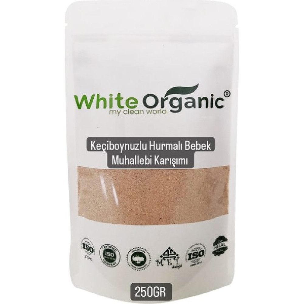 White Organic Organik Keçiboynuzlu Hurmalı Bebek Muhallebi Karışımı +7 Ay 250 gr Bebek Mamaları Fiyatı