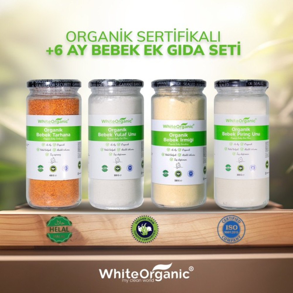 White Organic Organik Sertifikalı Bebek Ek Gıda Seti +6 Ay Helal Belgeli Taş Değirmen Bebek Mamaları Fiyatı