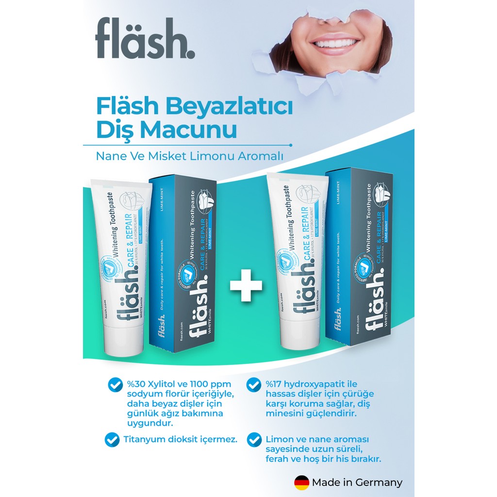 White Smile Whitesmile Flash Whitening Toothpaste Diş Macunu Nane ve Misket Limonu Aromalı Diş Macunu 75 ml 2 Adet - yok Diş Macunları Fiyatı