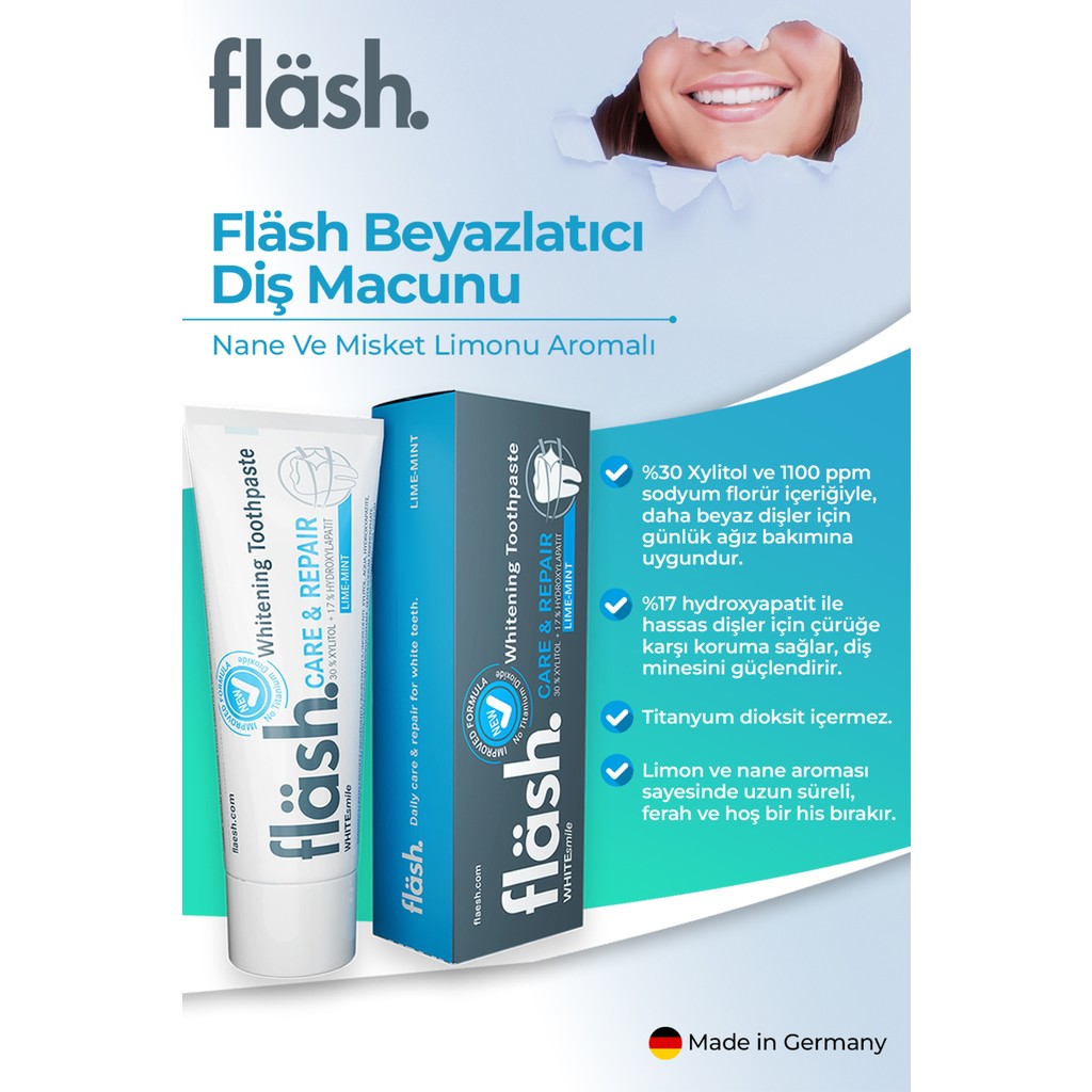 Whitesmile Flash Whitening Toothpaste Nane ve Misket Limonu Aromalı Diş Macunu 75 ml Diş Macunları Fiyatı