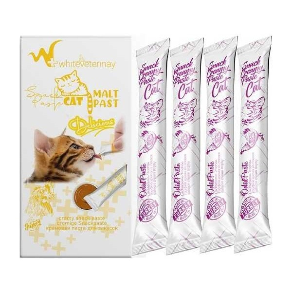 Whiteveterinay Cat Cream Chicken Snack Paste 4X15 gr ( Kediler Için Tavuklu Sıvı Ödül Maması ) Evcil Hayvan Ürünleri Fiyatı