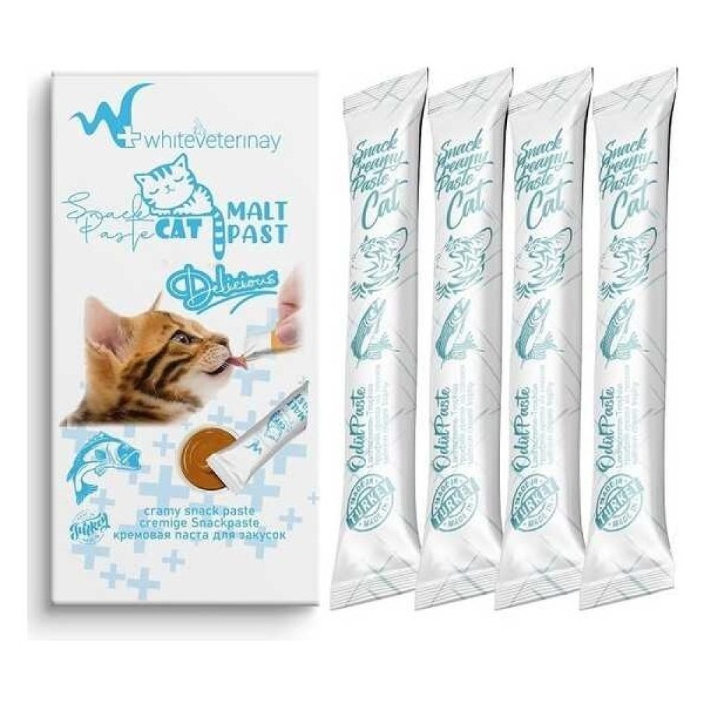 Whiteveterinay Cat Cream Fish Snack Paste 4X15 gr ( Kediler Için Balıklı Sıvı Ödül Maması ) Evcil Hayvan Ürünleri Fiyatı