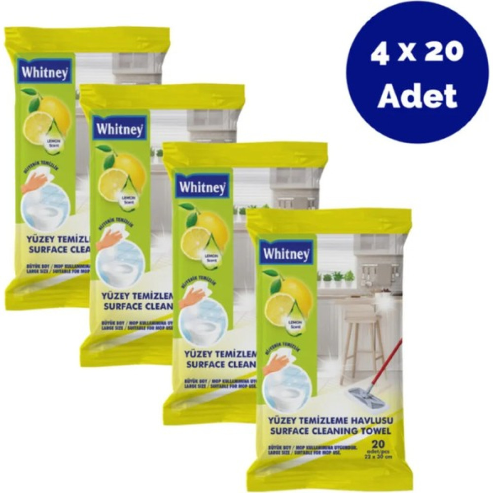 Whitney Yüzey Temizleme Havlusu 4X20 Adet Limon Parlatıcı ve Temizleyiciler Fiyatı