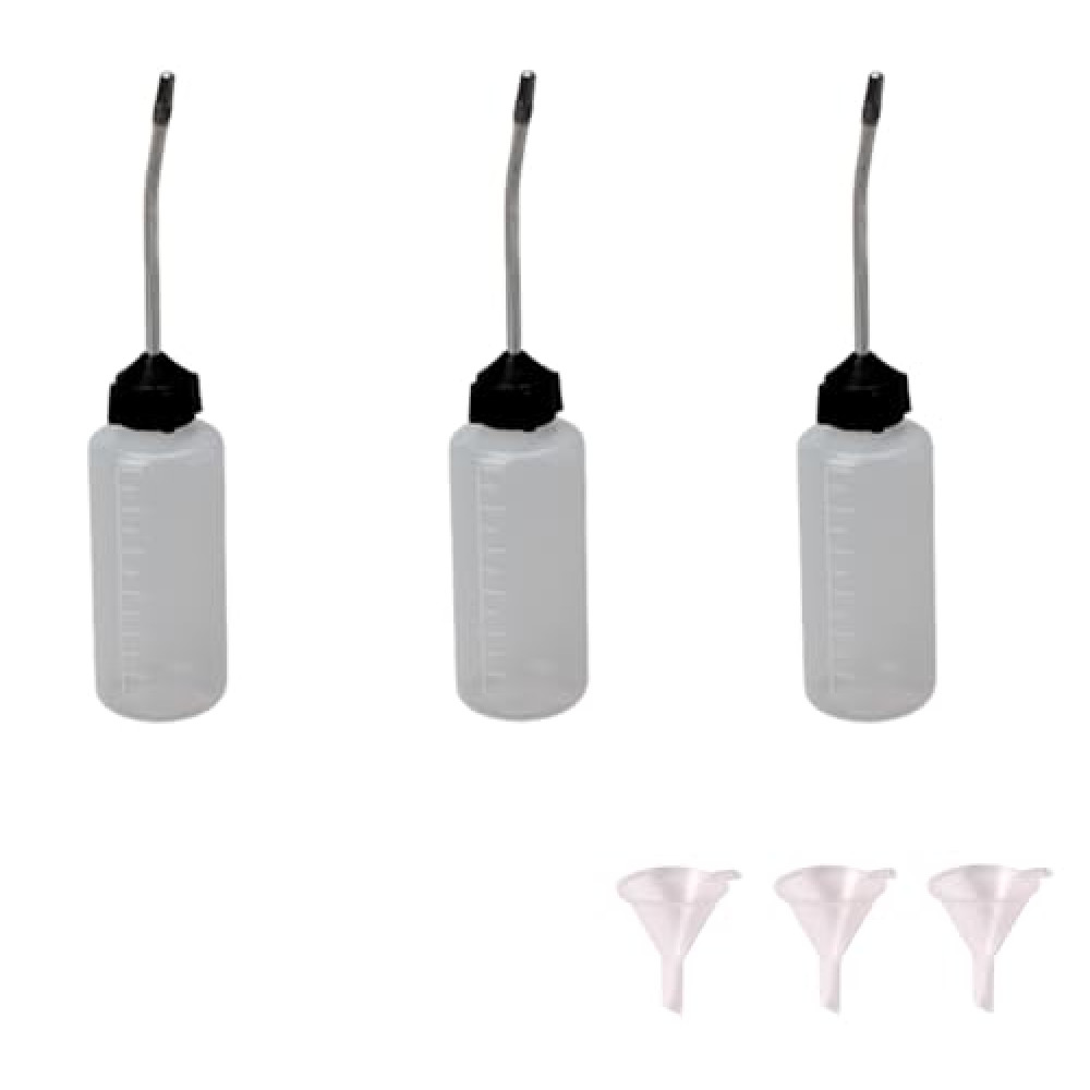WHTCHSU 3 Pcs Needle Oiler (4 OZ), Precision Gun Oil Bottle, LDPE Oil Applicator with Extra Long 3.5 Inch Stainless Needle Tip – Easy to Use for Gun Oil, Crafts, Hinges, Sewing Machines and More
