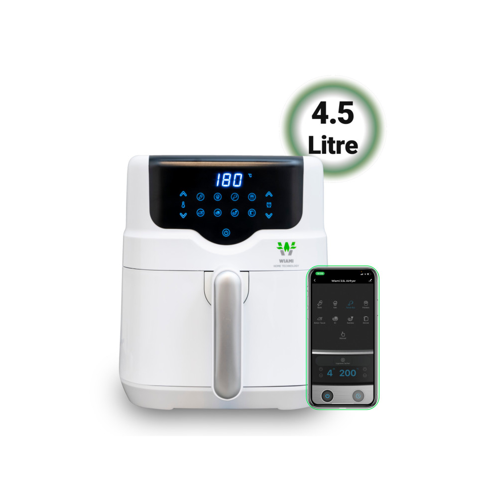 WİAMi Wiami Air Fryer 4.5 Litre Beyaz Akıllı Fritöz Fritözler Fiyatı