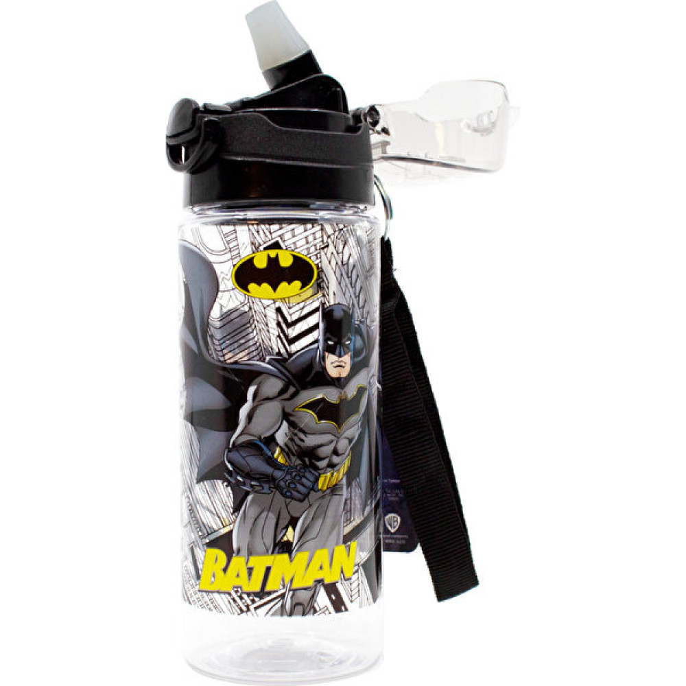 Wiggle Batman Pipetli Askılı Kilitlenebilir Su Matarası 500ML - Şeffaf Suluk Fiyatı